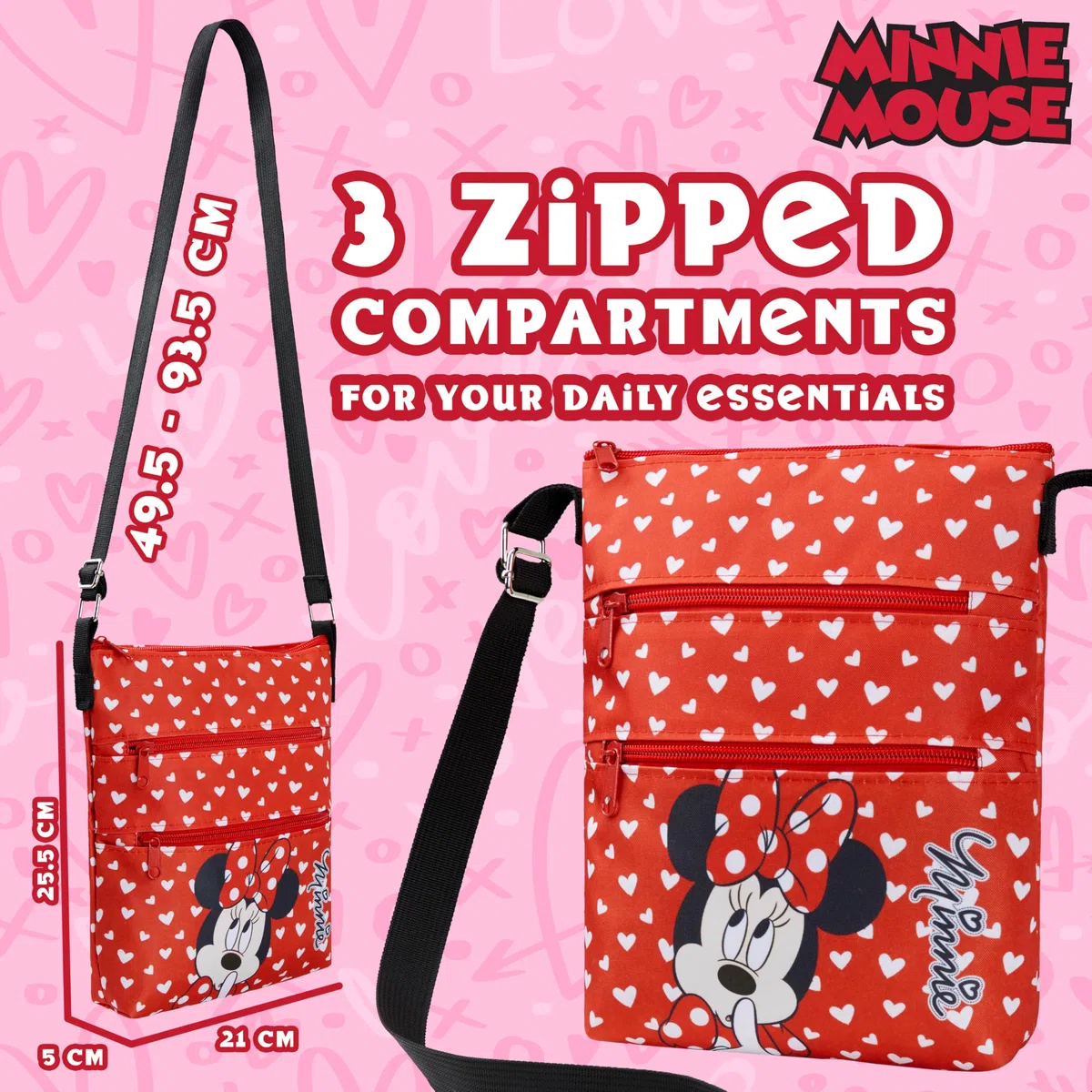 Disney Minnie Mouse Crossbody Bag Wielobarwność
