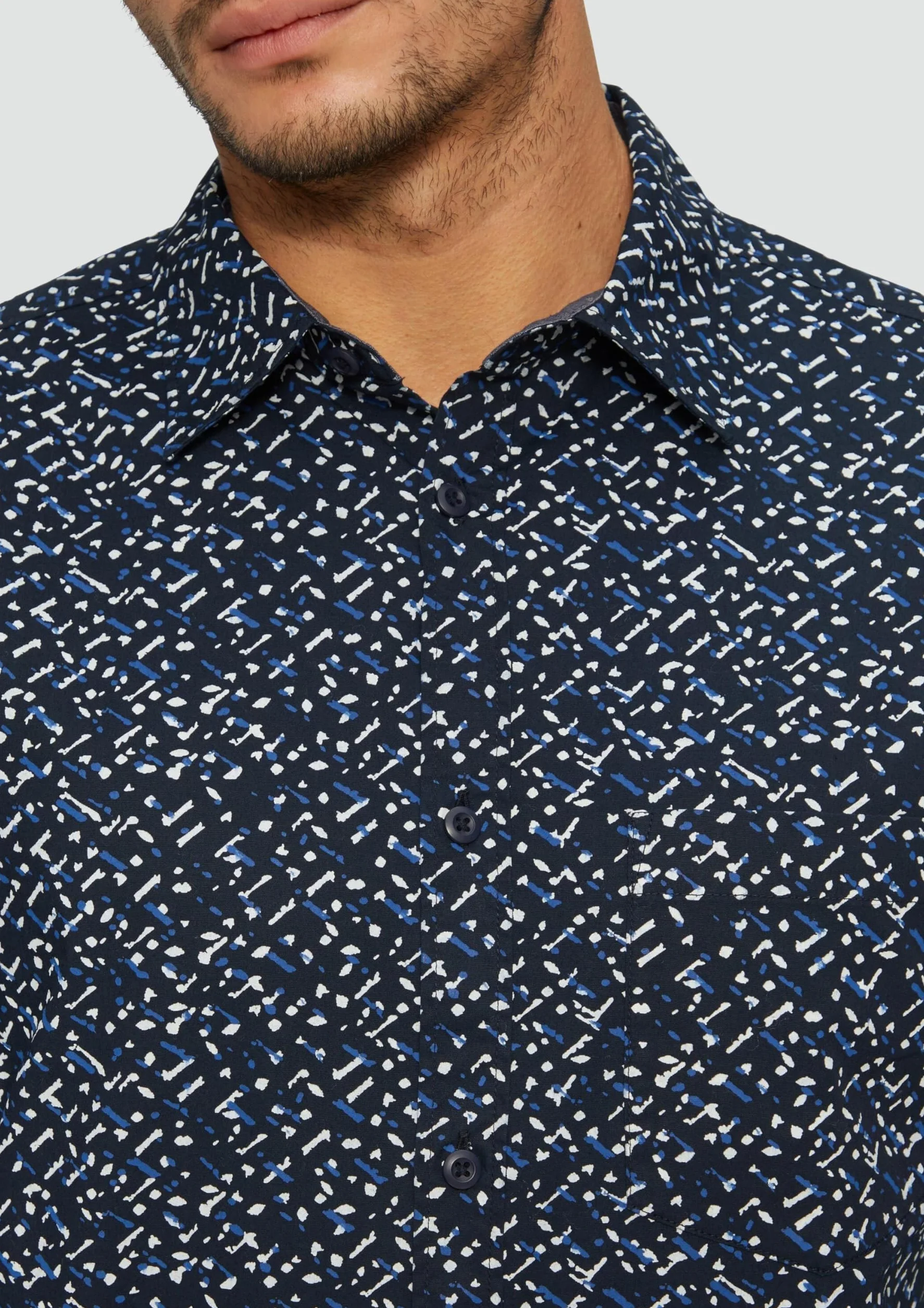s.Oliver Koszula z minimalnym AOP Mężczyźni 2156960