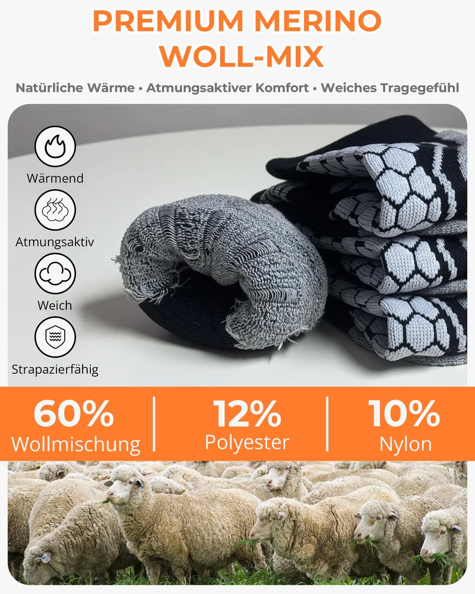 Skarpety narciarskie z wełny merino - 2 pary ciepłych zimowych skarpet do kolan dla mężczyzn i kobiet, ciepłe grube wyściełane z mieszanki wełny do jazdy na nartach, snowboardingu, wędrówek i