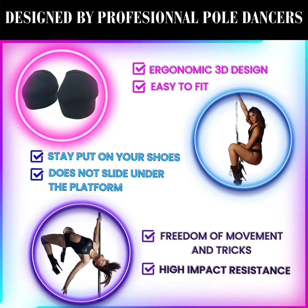 PROTEC TIF | Ochraniacze na buty do pole dance kompatybilne z Pleasers i Hella Heels | Neopren o wysokiej odporności na uderzenia (36/37)