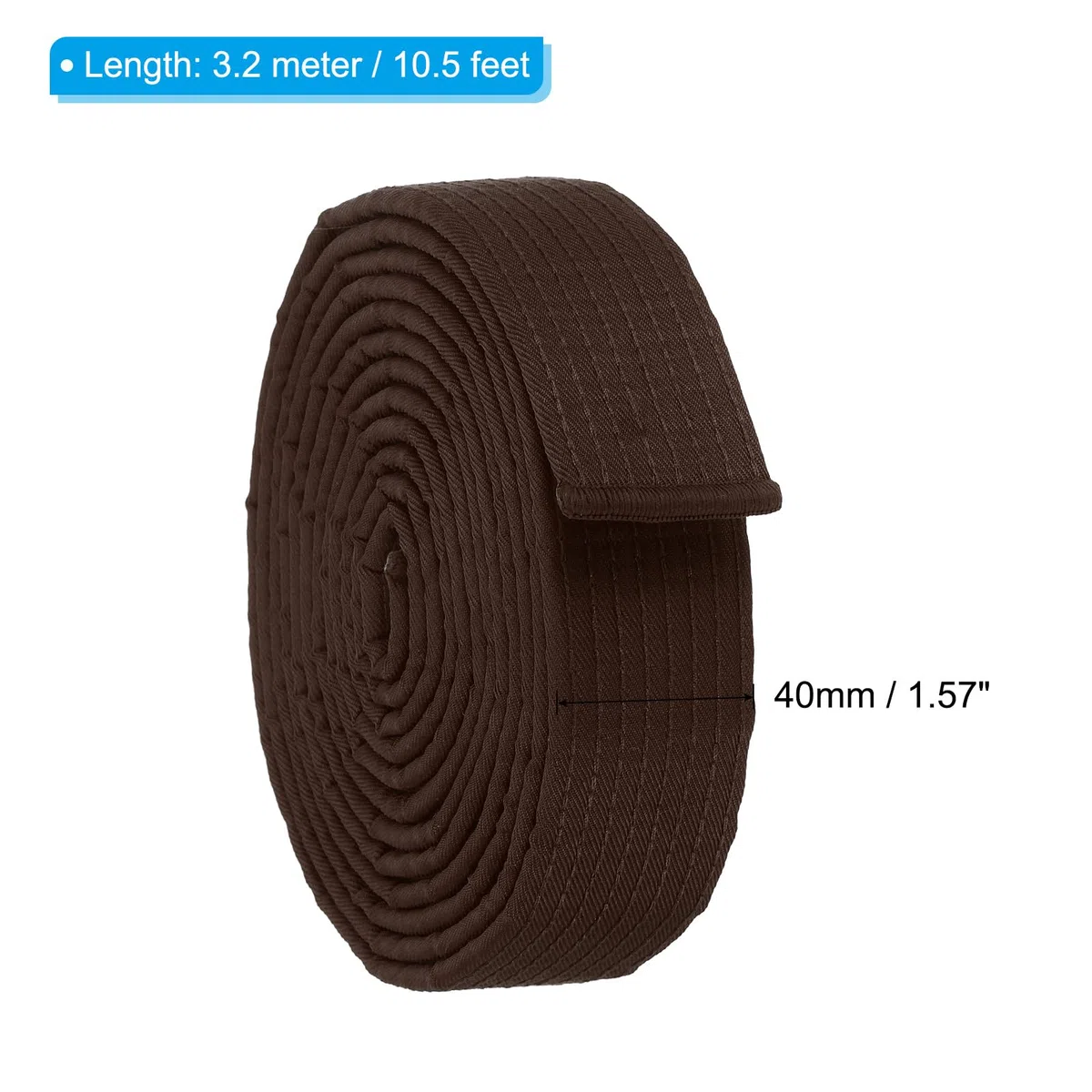 PATIKIL Judo kolorowy pasek rankingowy 3,8 cm x 10,5 m, 3,2 m, poliester sztuki walki judo karate pas do trenera praktyki dydaktycznej, brązowy