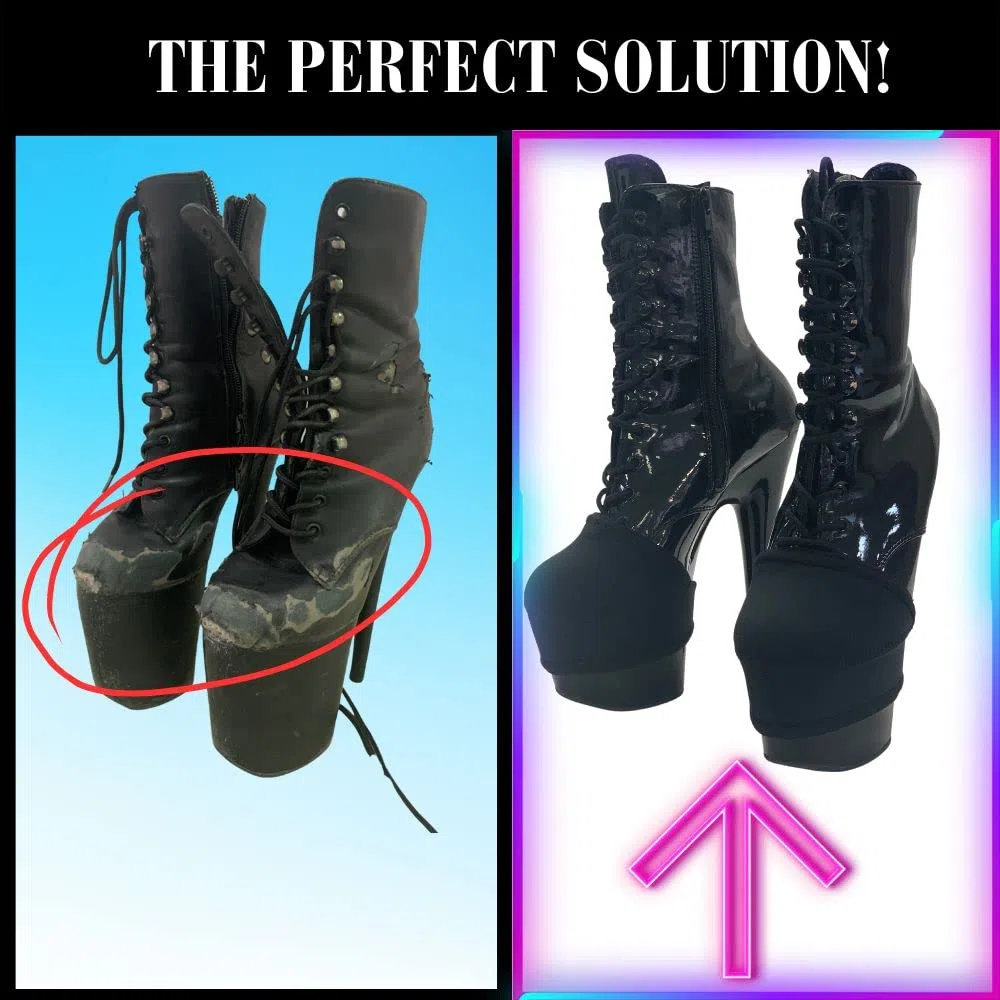 PROTEC TIF | Ochraniacze na buty do pole dance kompatybilne z Pleasers i Hella Heels | Neopren o wysokiej odporności na uderzenia (36/37)