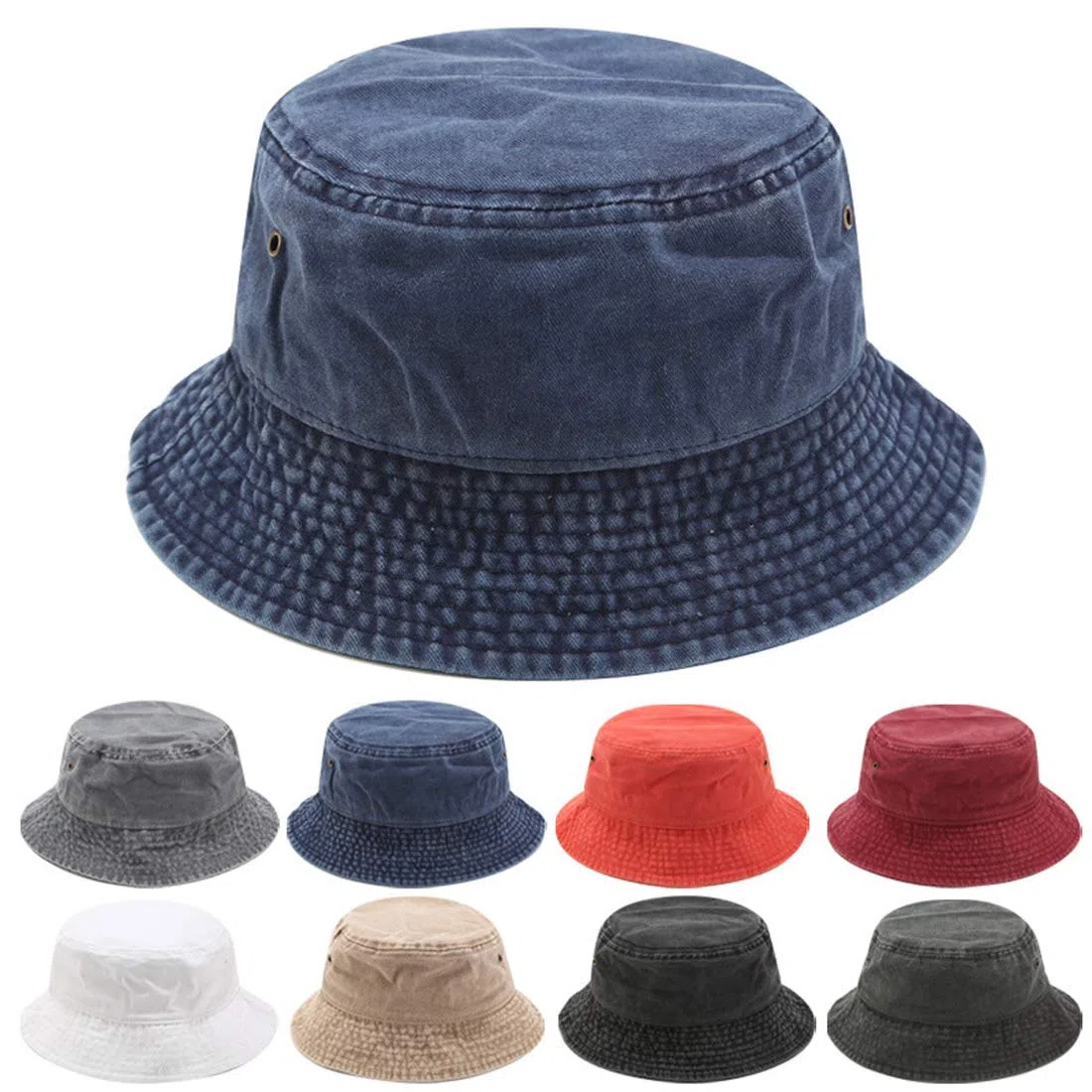 Vintage Cotton kapelusz rybacki kapelusz przeciwsłoneczny Washed Retro Outdoor Bucket Hat