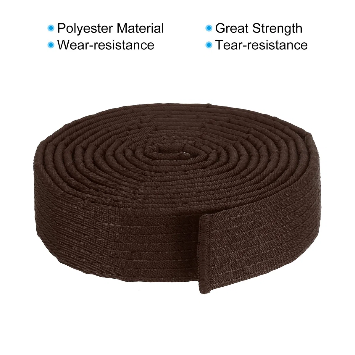 PATIKIL Judo kolorowy pasek rankingowy 3,8 cm x 10,5 m, 3,2 m, poliester sztuki walki judo karate pas do trenera praktyki dydaktycznej, brązowy