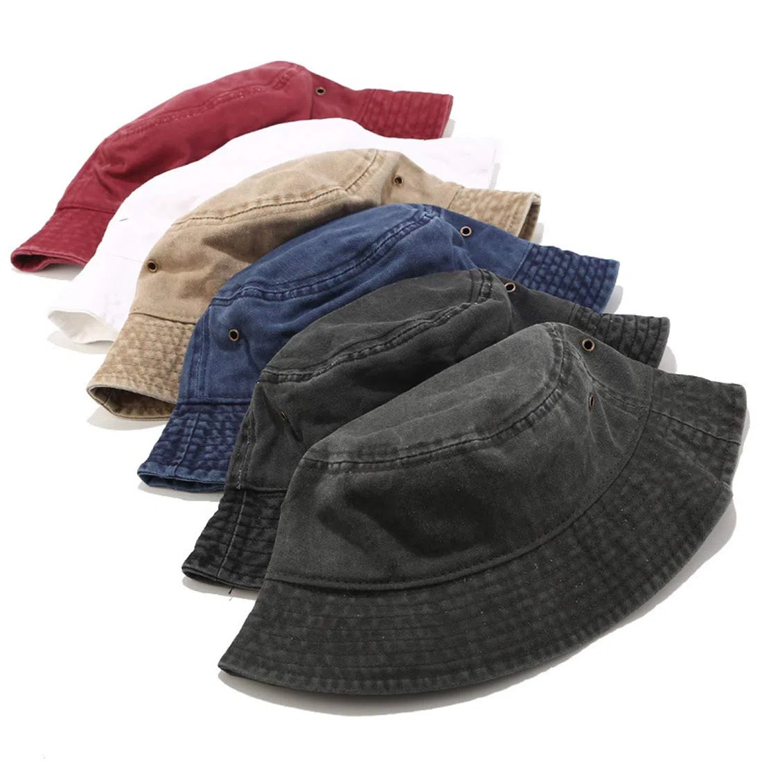 Vintage Cotton kapelusz rybacki kapelusz przeciwsłoneczny Washed Retro Outdoor Bucket Hat