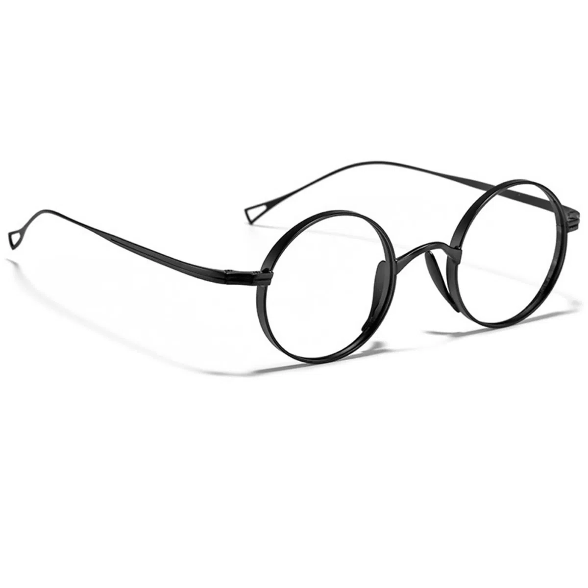 DAGIJIRD Okrągłe oprawki do okularów w stylu vintage, tytanowa oprawka, długość 132 mm, okulary retro